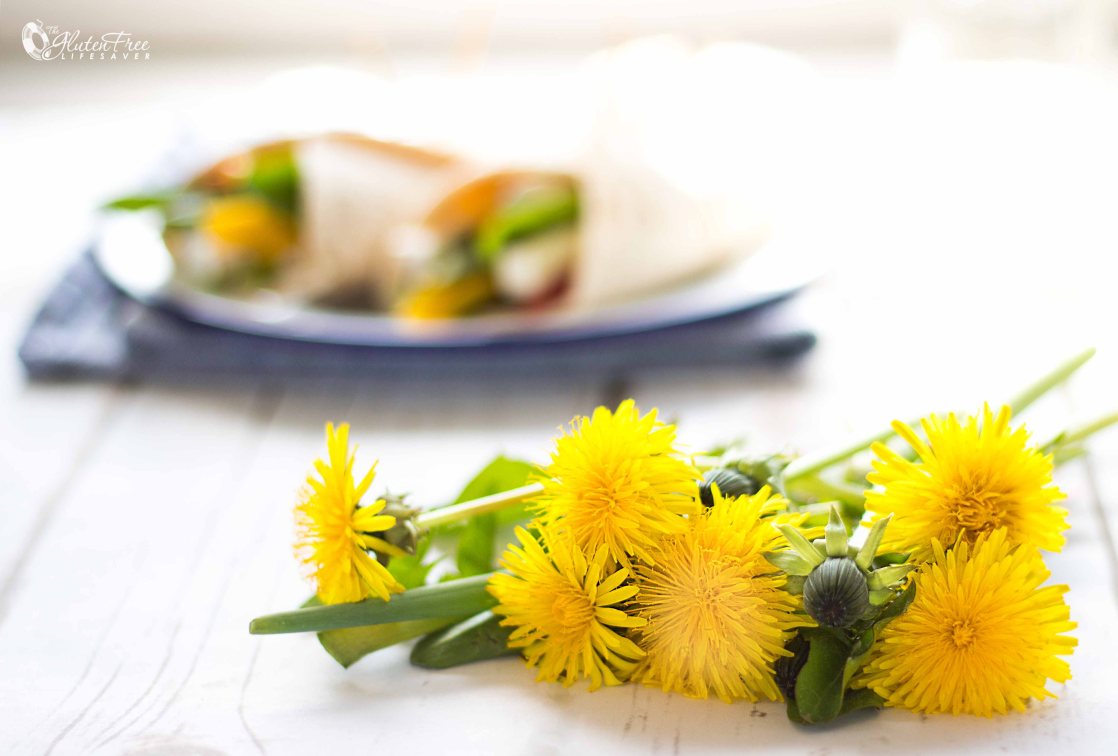 Divine Dandelion, Mango & Chevre Wraps #vegetarian #glutenfree #lunch #summer