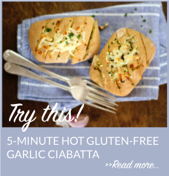 5-minute gluten-free garlic ciabatta