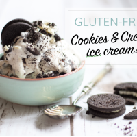 The Best Ever Gluten-Free Cookies and Cream "Oreo" Ice Cream With salted Chocolate Fudge Sauce!