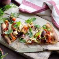 Insanely Good Gluten-Free Vegetarian Pizza with a delicious Mediterranean Twist!